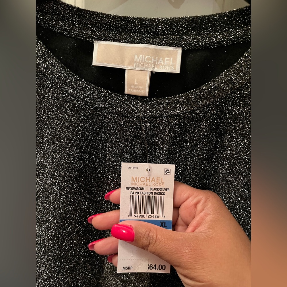 Michael Kors silver shimmer blouse - Picture 2 of 4